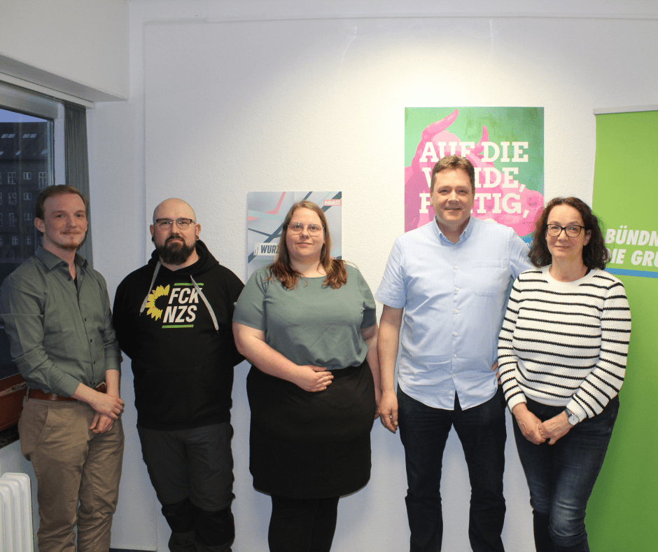 Auf den ersten Listenplätzen treten an: v.l. Daniel Hinrichs, Hans-Christian Wohlfeld, Mareike Eschen, Ralf Riesebieter & Carina Brockmann